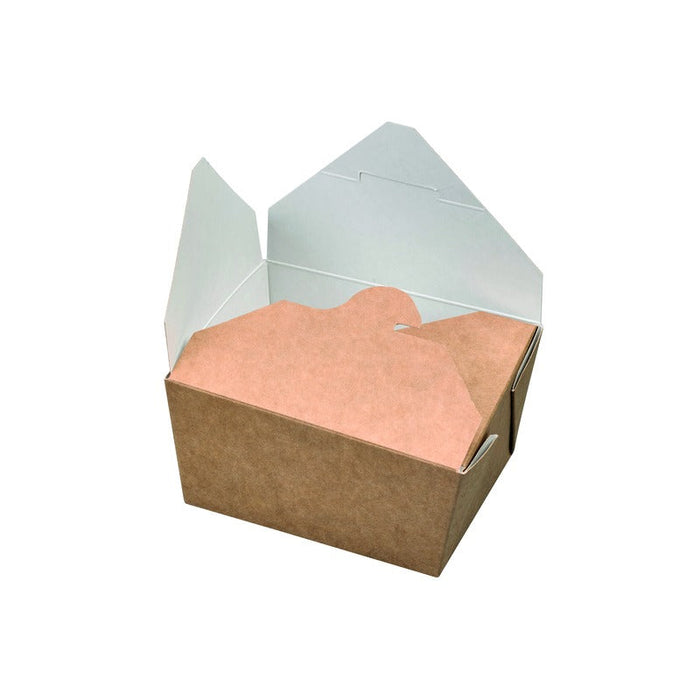 Caja de comida en cartón kraft laminado antigrasa 750ml 130x105mm A65mm - 450Uds