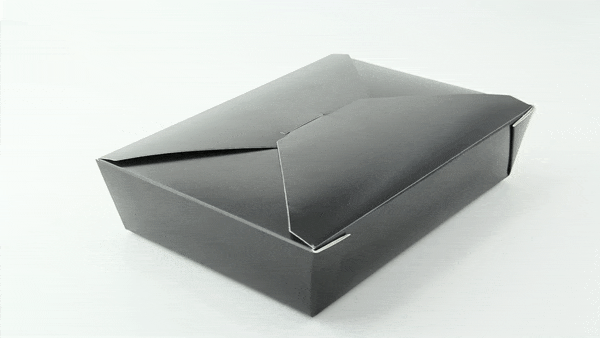 Caja de comida en cartón negra con cierre 1000ml 215x160mm A50mm - 200Uds