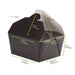 Caja de comida en cartón negra con cierre 1000ml 215x160mm A50mm - 200Uds