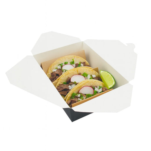 Caja de comida en cartón negra con cierre 2000ml 216x160mm A65mm - 200Uds