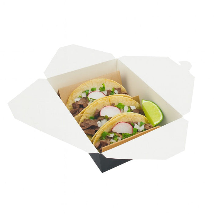 Caja de comida en cartón negra con cierre 2000ml 216x160mm A65mm - 200Uds