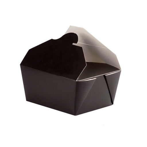 Caja de comida en cartón negra con cierre 2000ml 216x160mm A65mm - 200Uds