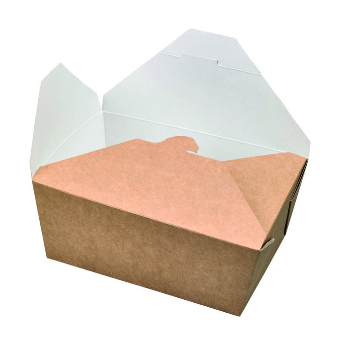 Caja de comida en cartón kraft laminado antigrasa 2 700ml 215x160mm A90mm - 160Uds