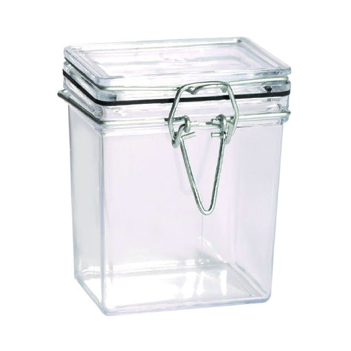 Mini tarro rectangular transparente en PS 180ml 51x69mm A86mm - 60Uds
