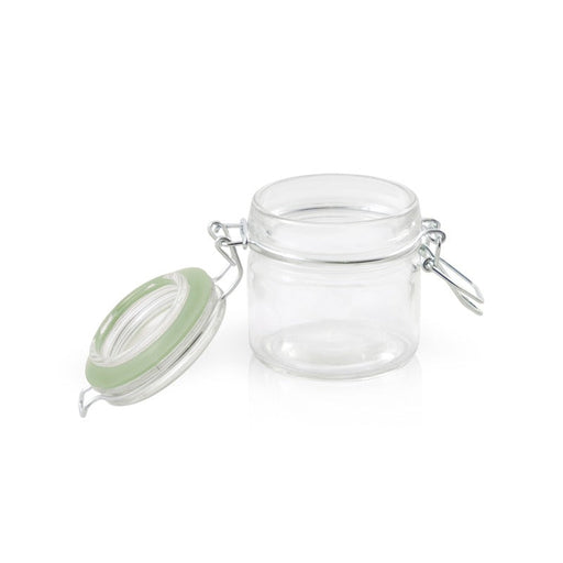 Tarros pequeños de vidrio BOKA con junta silicona verde 100ml A71,5mm - 24Uds