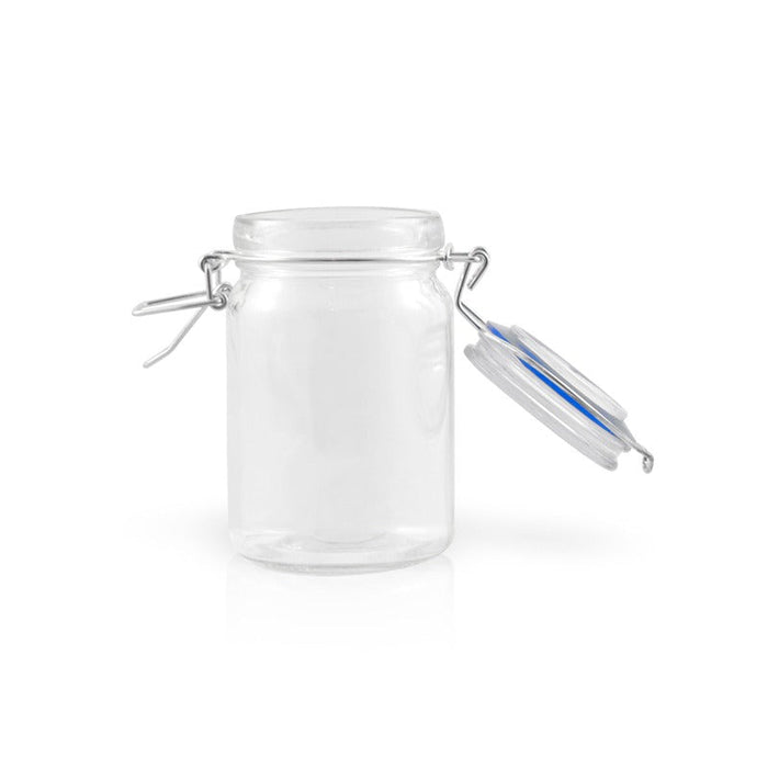 Tarros pequeños de vidrio BOKA con junta silicona azul oscuro 200ml A119,2mm - 24Uds