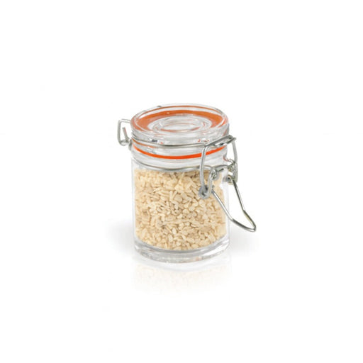 Tarro pequeño de vidrio BOKA con junta silicona roja 45ml A63,5mm - 24Uds