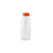 Botella de plástico RPET transparente con tapón naranja 56 H150mm 250ml - 300Uds