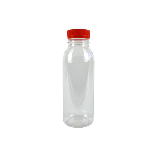 Botella RPET transparente con tapón unido naranja 61 330ml A161mm - 220Uds