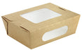 Ensaladera de cartón kraft con ventana 850ml 155x118mm A53mm - 100Uds