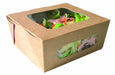 Ensaladera de cartón kraft con ventana doble 1250ml 159x138mm A65mm - 210Uds