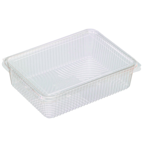 Envase rectangular PLA transparente con tapa bisagra 1500ml 217x167mm A55mm - 250Uds