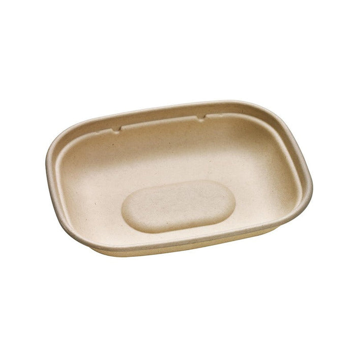 Bandeja rectangular de fibra de caña de azúcar marrón 850ml 220x170mm A27mm - 300Uds