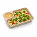 Bandeja de pulpa rectangular marrón con compartimento para salsa 850ml 218x165mm A45mm - 300Uds