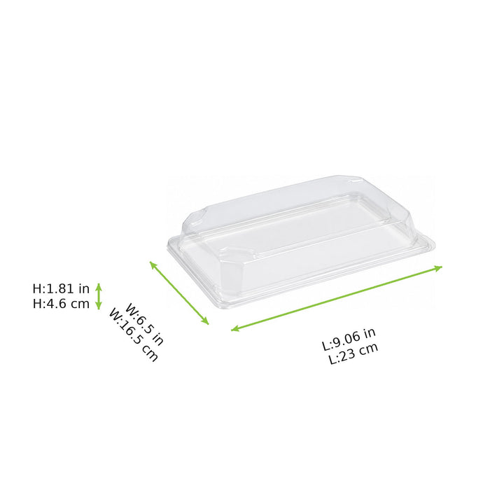 Tapa PET transparente para bandeja pulpa 165x230mm A46mm - 250Uds