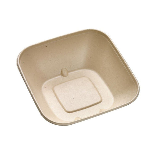Bol de pulpa marrón borde biselado 840ml 183x183mm A70mm - 200Uds