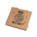 Caja de cartón pizza decorada "Hot and Tasty" 310x310mm H40mm - 100Uds