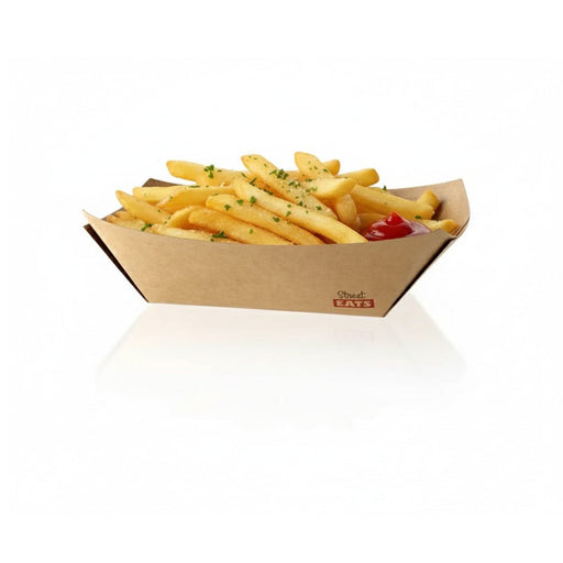 Bandeja kraft antigrasa con PE 300ml 160x120mm A32mm - 1000Uds