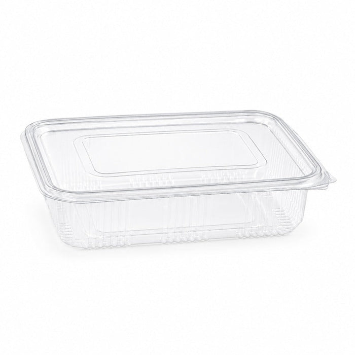 Ensaladera con tapa bisagra rectangular transparente PET 780ml 195x130mm A50mm - 400Uds