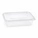 Ensaladera con tapa bisagra rectangular transparente PET 780ml 195x130mm A50mm - 400Uds