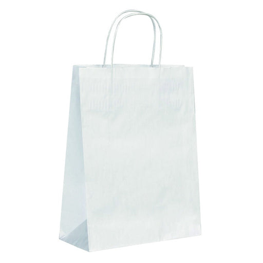 Bolsa de papel blanco con asas de cordel 220x100mm A290mm - 250Uds