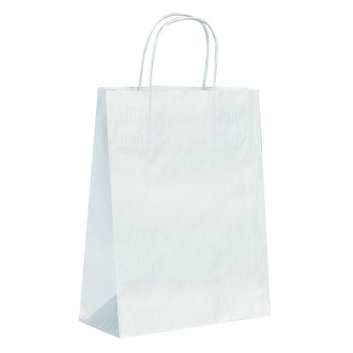 Bolsa de papel blanco con asas de cordel 220x100mm A290mm - 250Uds