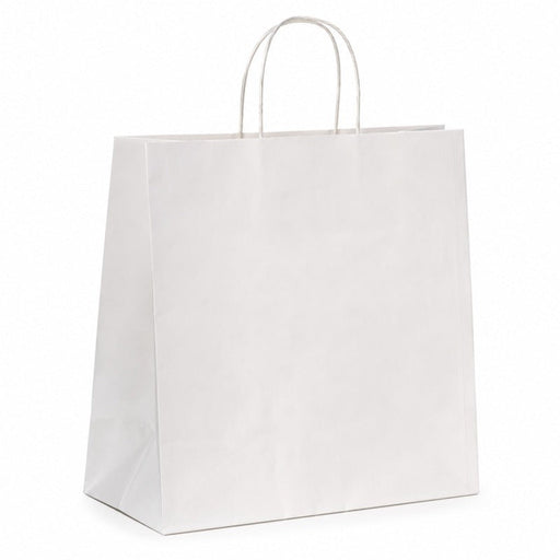 Bolsa de papel blanco con asas de cordel 280x120mm A310mm - 200Uds