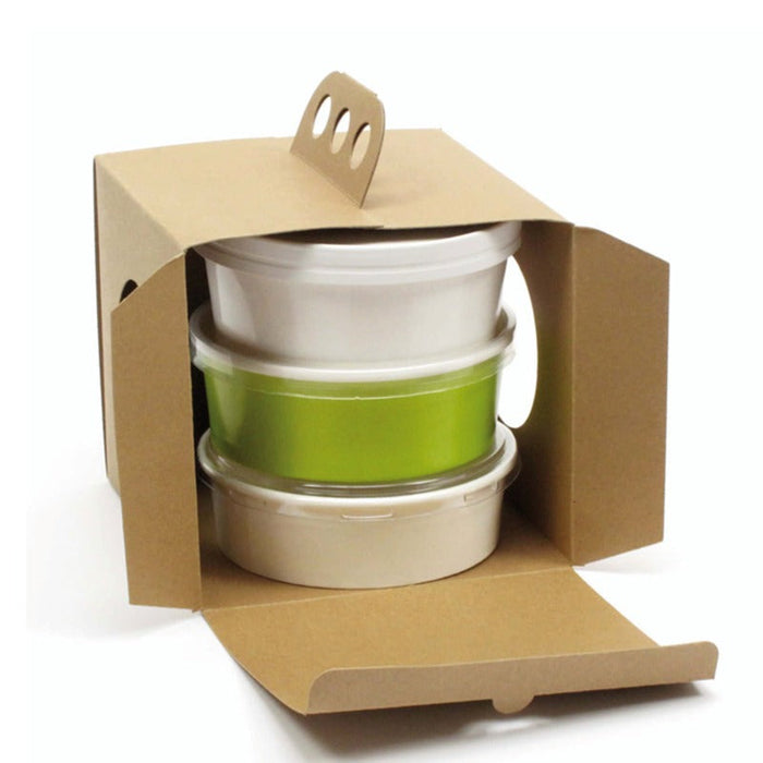 Caja para llevar kraft con asa 176x176mm A150mm - 100Uds