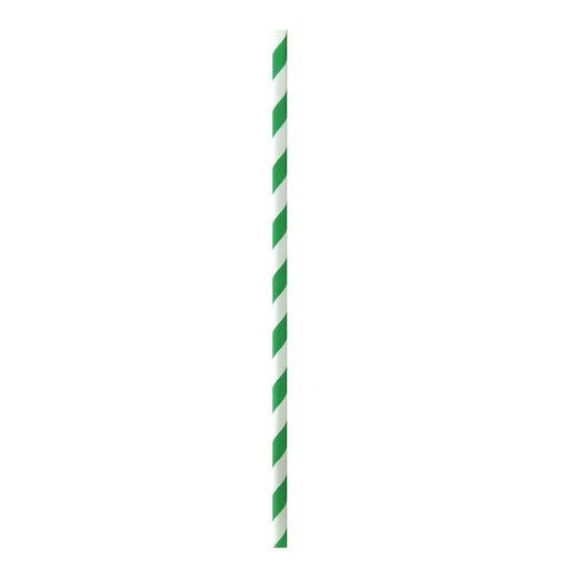 Pajita de papel verde/blanco Cocktail A145mm - 3000Uds
