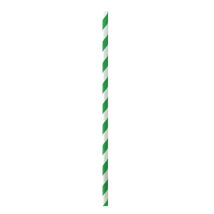Pajita de papel verde/blanco Cocktail A145mm - 3000Uds