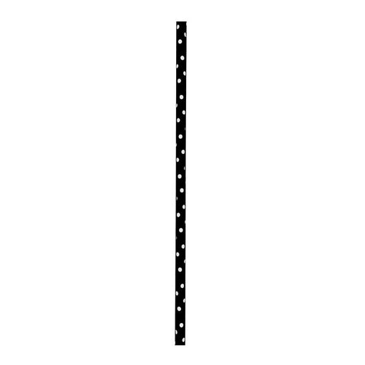 Pajita de papel negro con topos blancos A197mm - 3000Uds