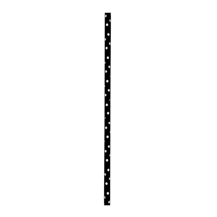 Pajita de papel negro con topos blancos A197mm - 3000Uds