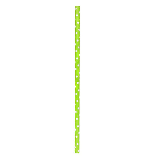 Pajita de papel verde lima con topos blancos A197mm - 3000Uds