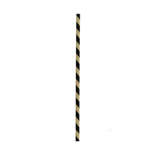 Pajita de papel marron/negro enfundada individualmente A197mm - 3000Uds