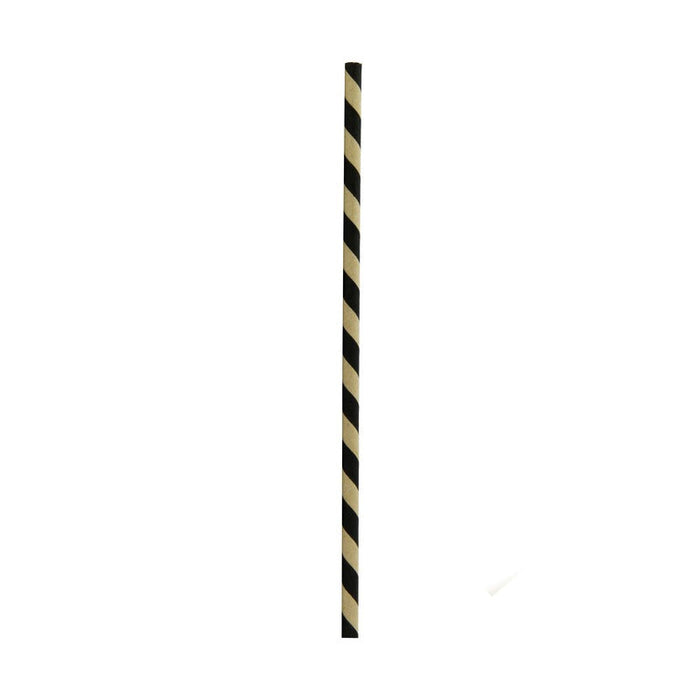 Pajita de papel marron/negro enfundada individualmente A197mm - 3000Uds