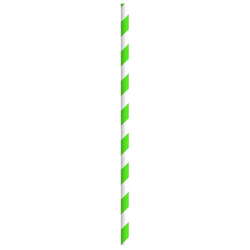 Pajita de papel verde/blanco A197mm - 3000Uds