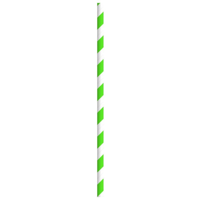 Pajita de papel verde/blanco A197mm - 3000Uds