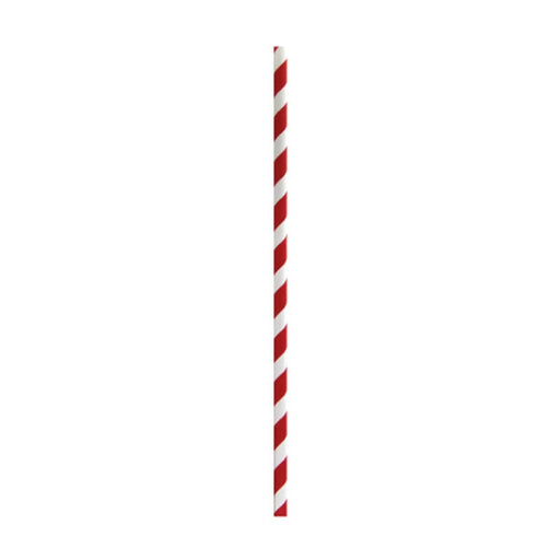 Pajita de papel rojo/blanco para batidos A197mm - 3000Uds