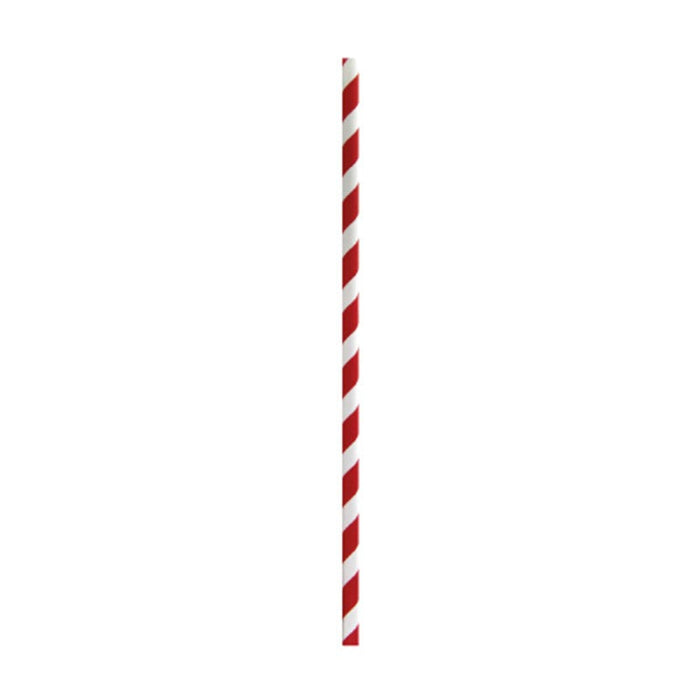 Pajita de papel rojo/blanco para batidos A197mm - 3000Uds