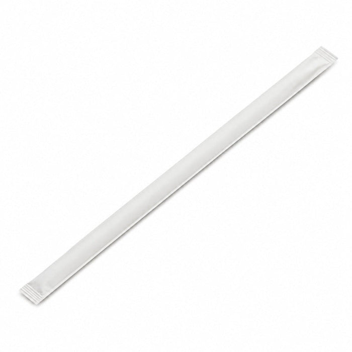 Pajita blanca biselada para Bubble Tea A12mm - 1960Uds