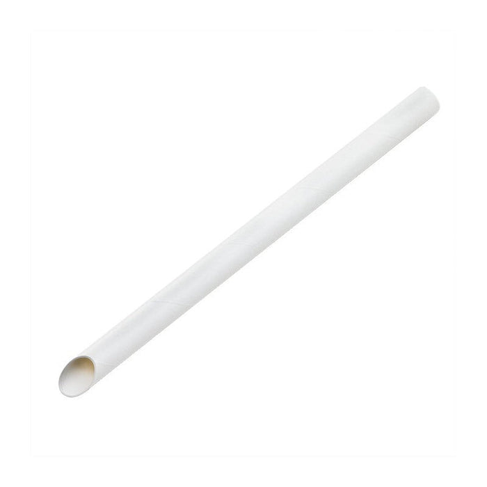 Pajita blanca biselada para Bubble Tea A12mm - 2400Uds