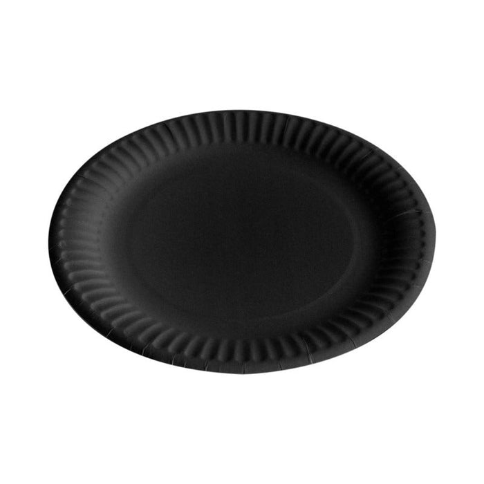 Plato de plástico negro "First Class" - 216Uds