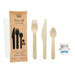 Kit cubiertos de madera 6/1: Cuchillo, tenedor, cuchara, servilleta, sal&pimienta con funda A165mm - 250Uds