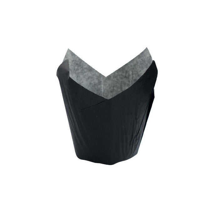 Papel negro tulipa de cocción antigrasa 175x175mm A90mm - 1200Uds