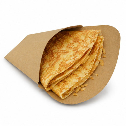 Funda para crepe tipo mariposa de cartón blanco 145x65mm A185mm - 1000Uds