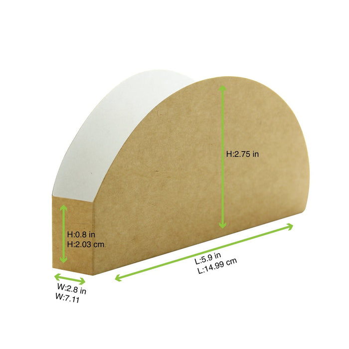 Bandeja para Tacos Kraft/Blanca 150x70mm H20mm - 1000Uds