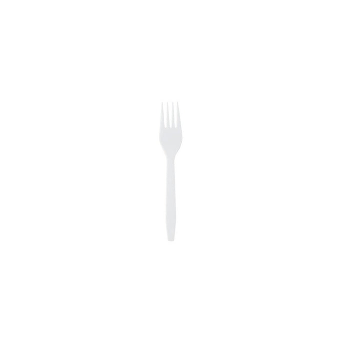 Tenedor blanco envuelto individualmente. 155 - 1000Uds
