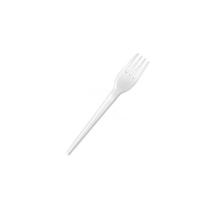 Tenedor de plástico blanco 168mm - 1000Uds