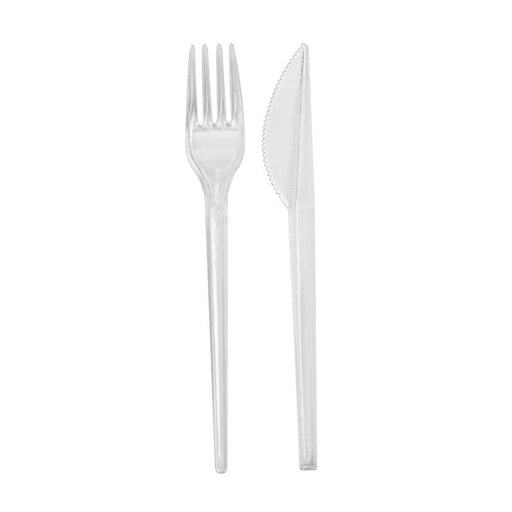 Kit 2/1 cubiertos transparentes A220mm - 250Uds