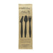 Kit 4/1 cubiertos de madera HERCULES: Cuchillo, tenedor, cuchara y servilleta, envoltorio kraft A185mm - 250Uds